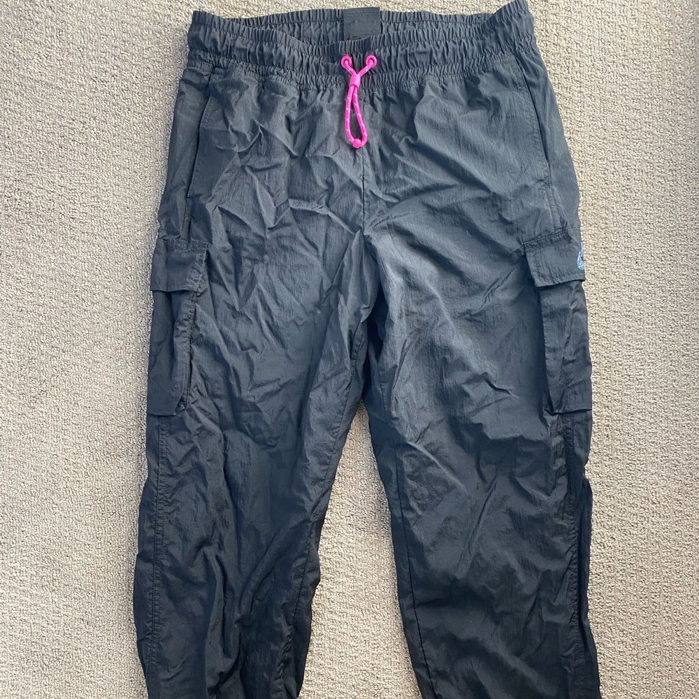 black track material nike joggers